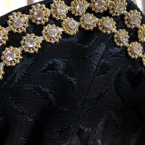 Strapless black evening dress